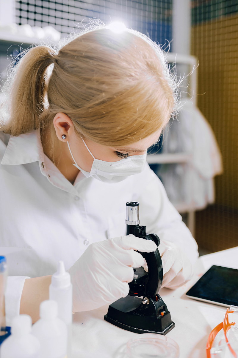Woman with Microscope